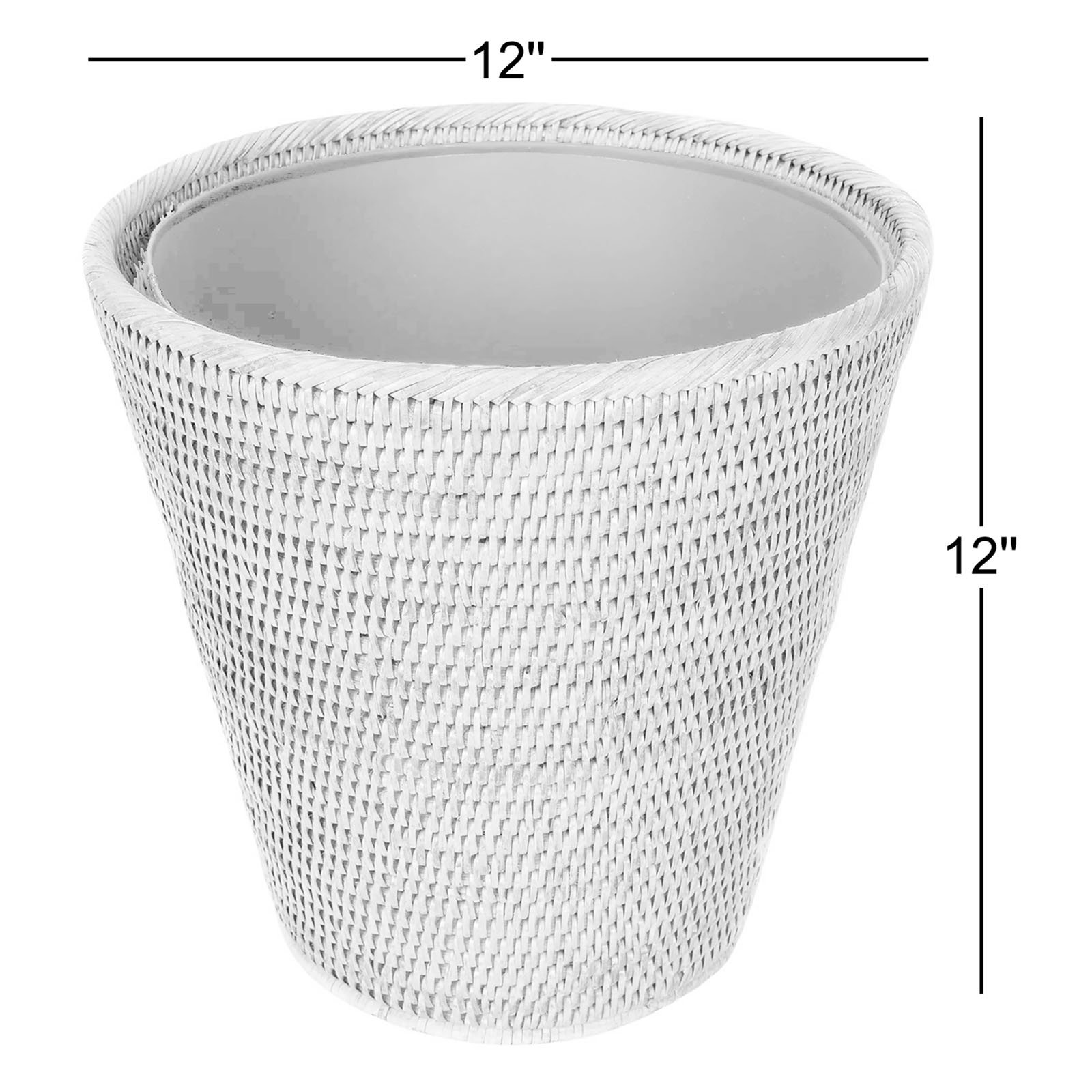 Cloverly 4gal Waste Basket, White Wash