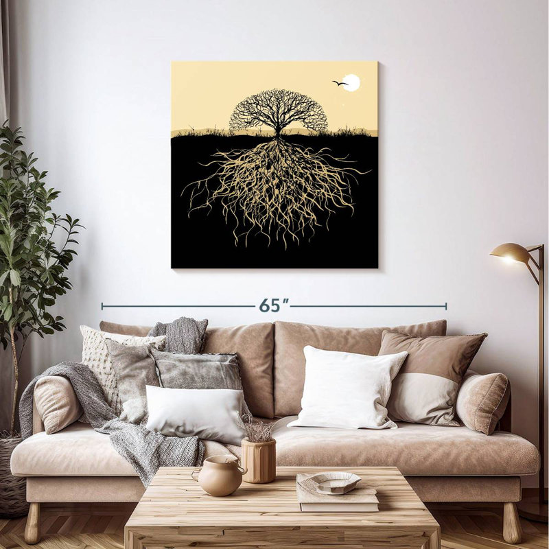 Harnek Tree Silhouette With Roots, 39" H x 39" W