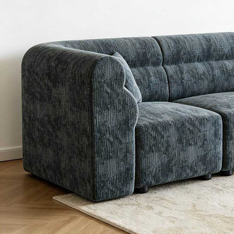 Canapé French Light Luxury, Chenille bleu