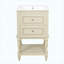 Meuble-lavabo rétro 20 po avec lavabo en céramique, armoire de rangement avec tablette ouverte et 2 tiroirs-129700740