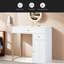 Meuble-lavabo 31,5 po avec miroir éclairé, coiffeuse de luxe avec 2 tiroirs et 1 armoire, 3 modes d'éclairage disponibles pour la chambre à coucher, or blanc