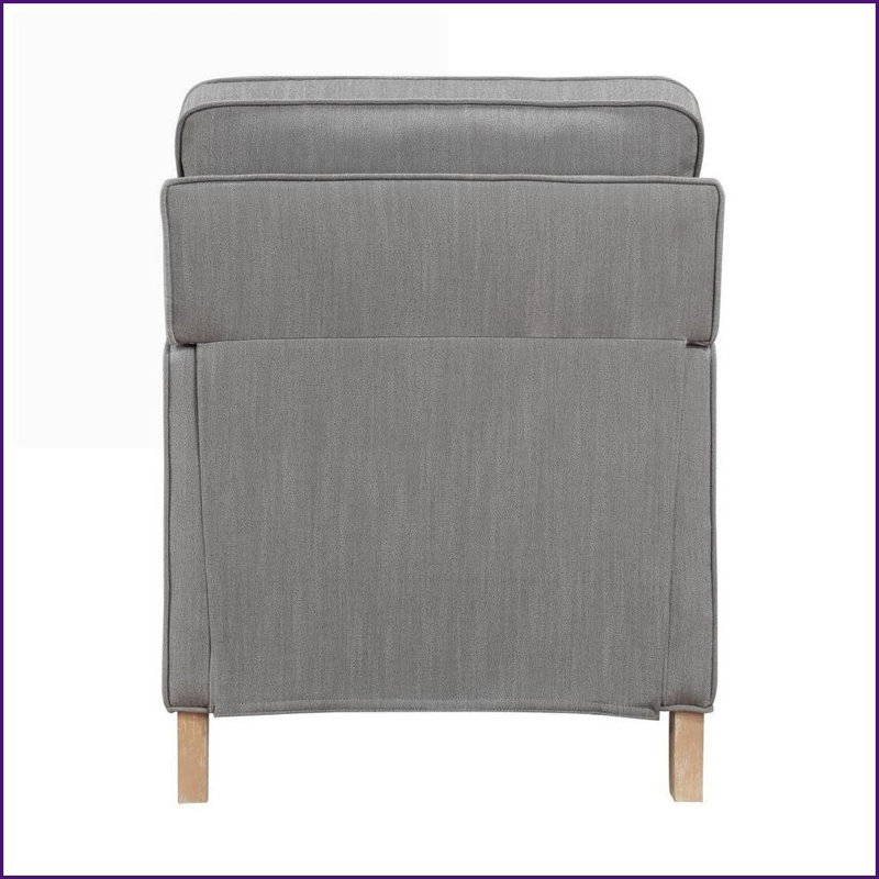Recliners Traditional Push Back Reclining Chair Gray Fabric Solid Wood Frame | Gray | Solid Wood