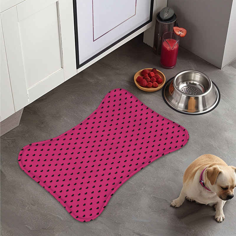 Tapis noir en forme d'os noir - 1 pièce