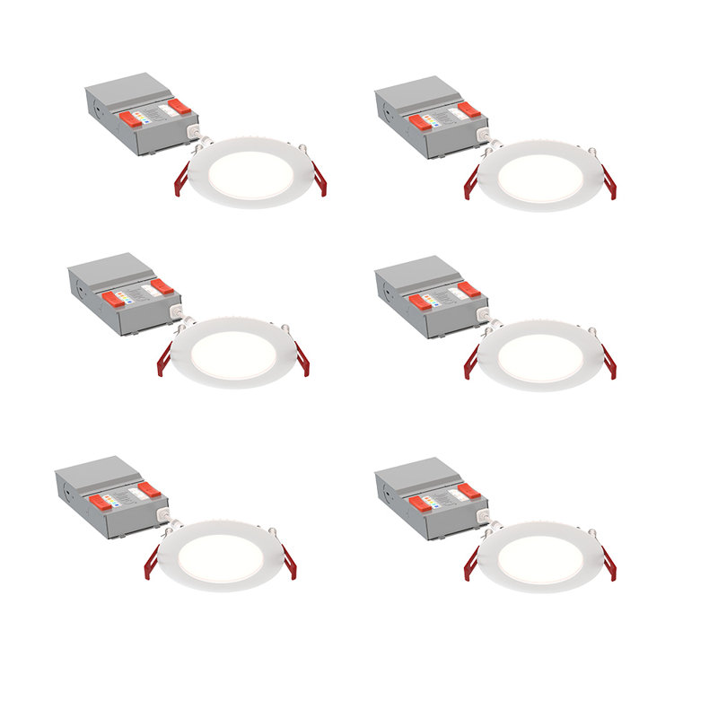 Matte White 4'' Aluminum LED Recessed Lighting Kit