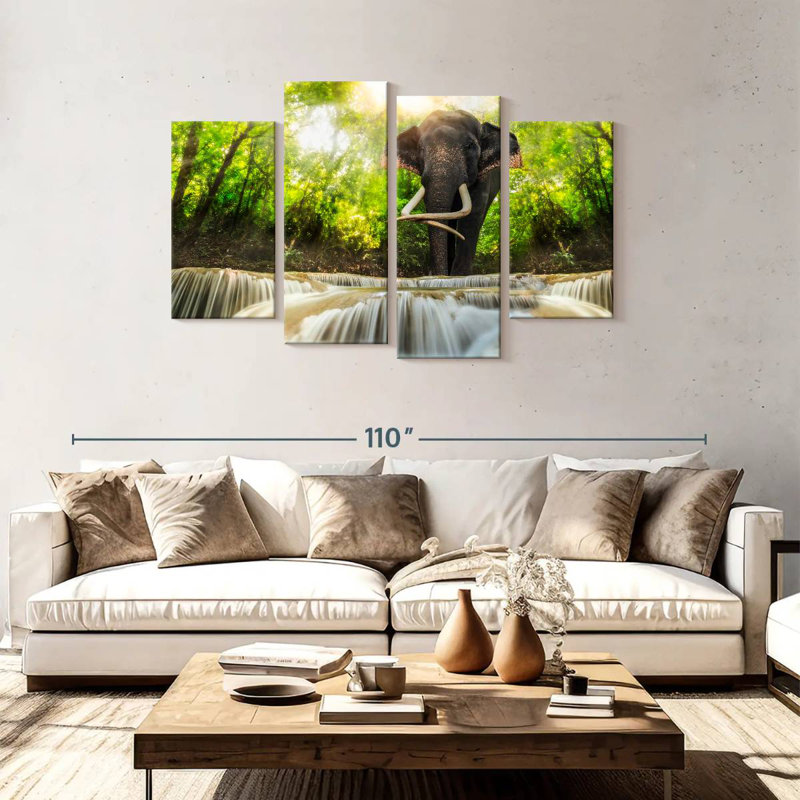 Waterfall Elephant, 48" H x 75" W