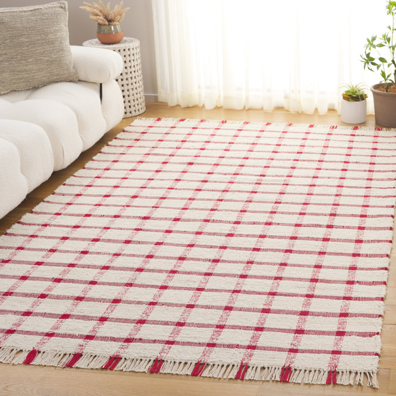 Tapis Montauk 322 ivoire / rouge, Rectangle 4 pi x 6 pi