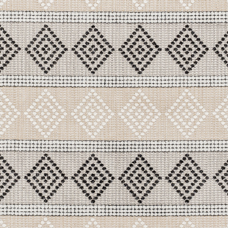 Anfaniola Geometric Machine Woven Area Rug in Beige/Gray/Black, Rectangle 7'10" x 10'