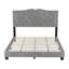 Structure de lit tapissier grand avec rivet - tête de lit en velours ornée, confortable et élégante, tête de lit moderne de 700 lb, velours gris, structure en contreplaqué, support