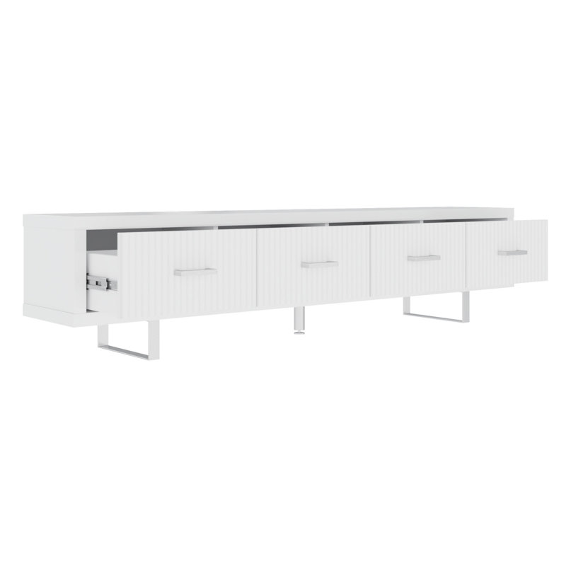 Meuble télé moderne ultrabrillant, Blanc