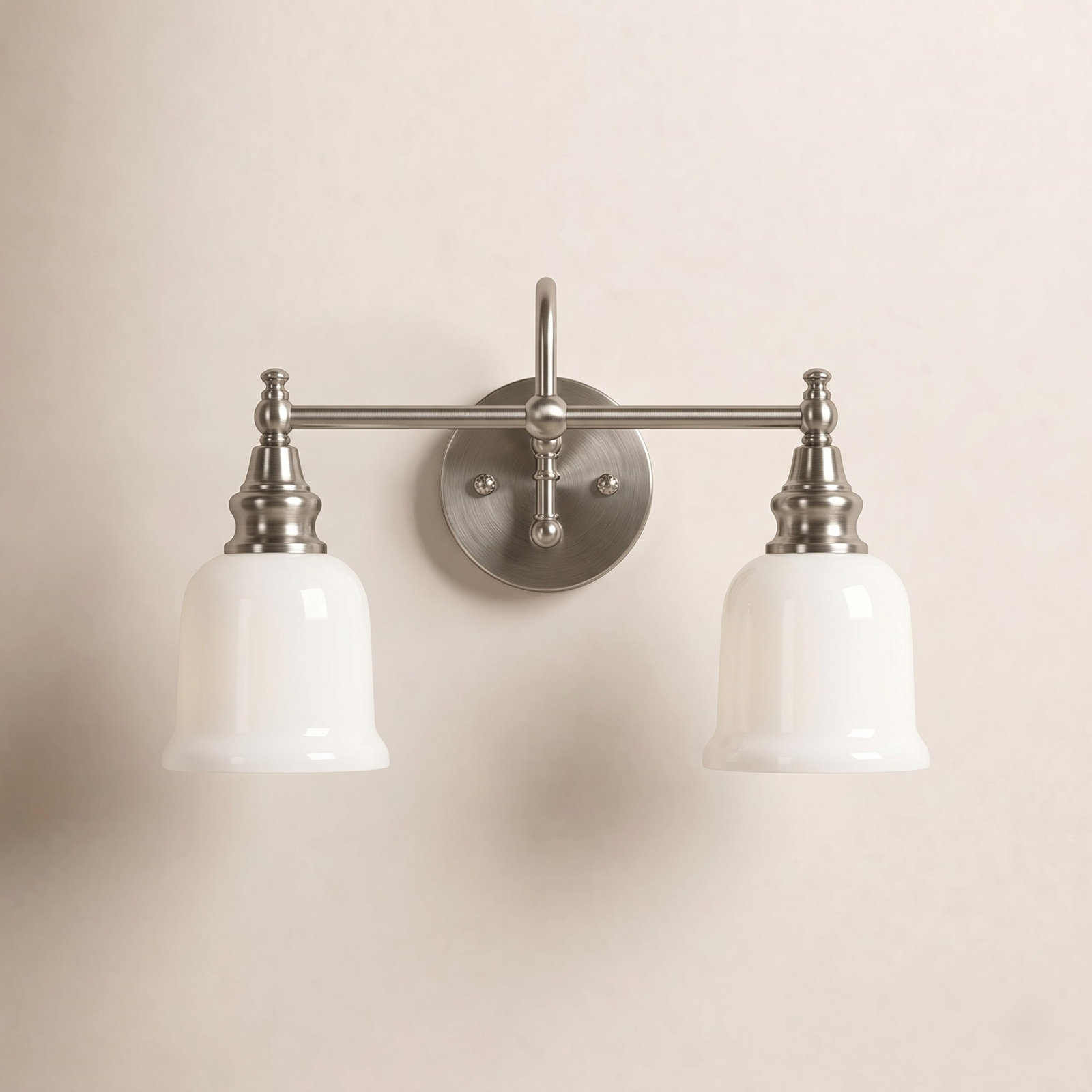 2-Light Dimmable Vanity Light, Silver