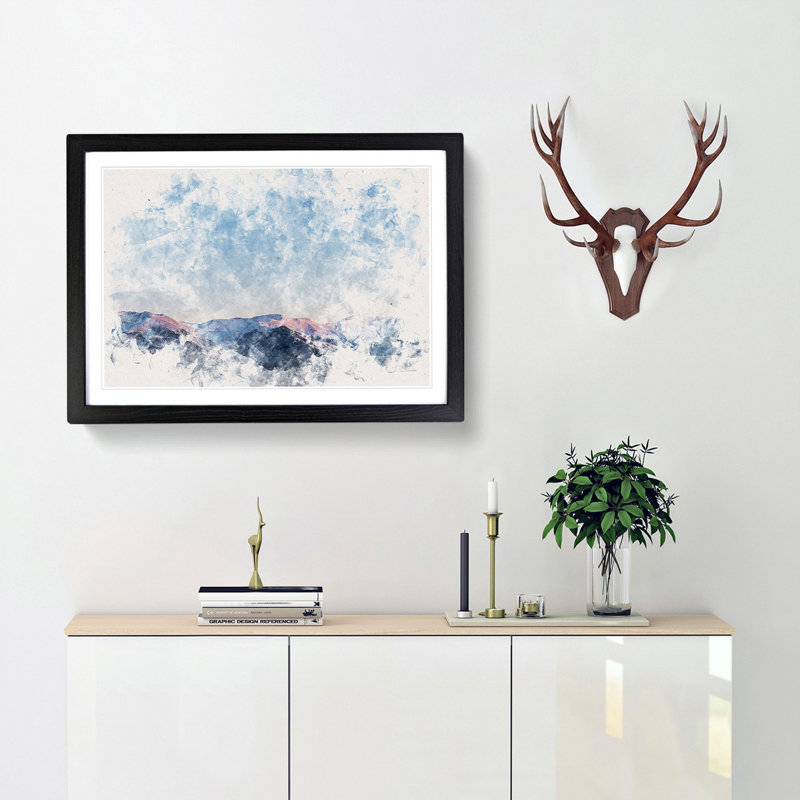 Mountain Horizon in France - Framed Print, Black Framed, 62cm H x 87cm W x 2cm D