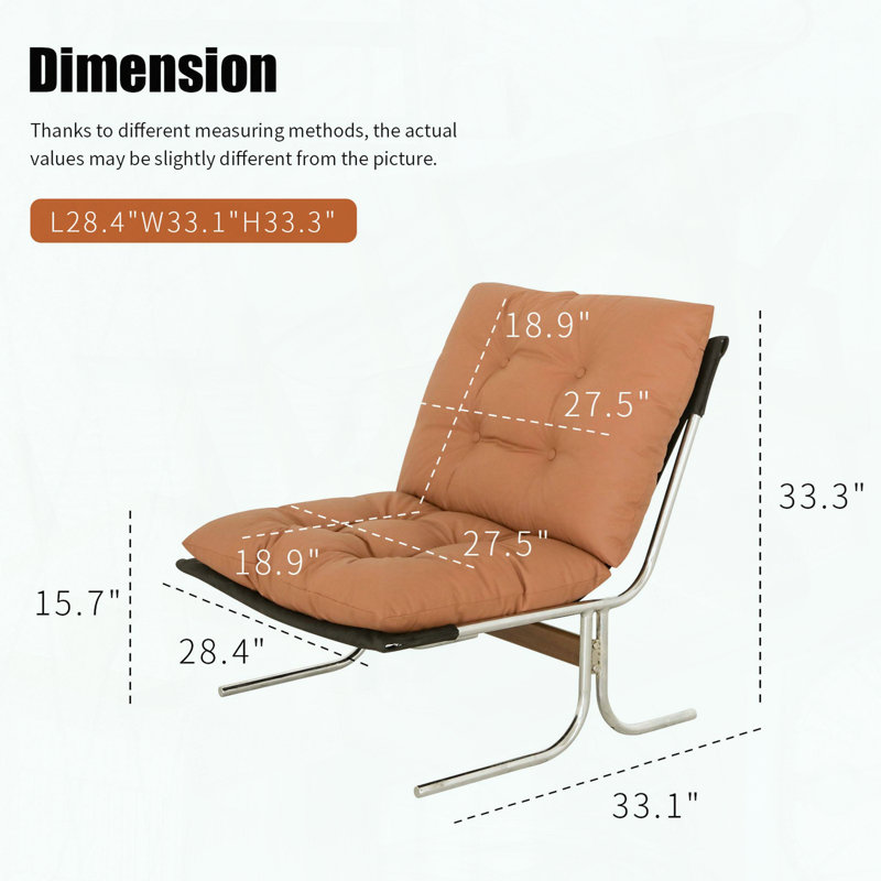 Fauteuil en cuir - dossier haut et assise profonde - brun, Brun