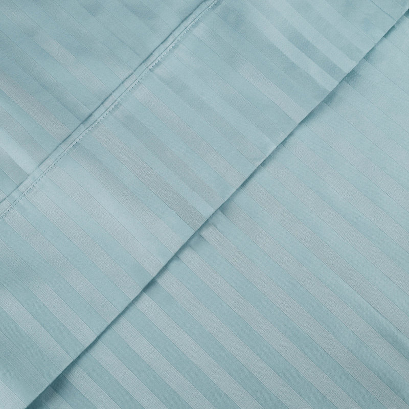 Colombes 100% Cotton Striped Pillowcase - Set of 2, King, Light Blue