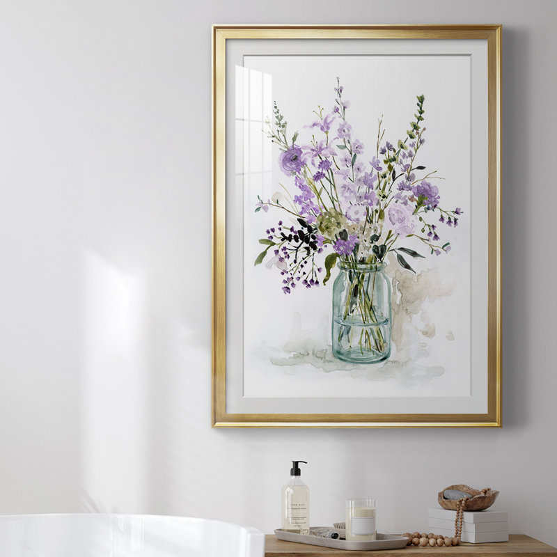 «Purple Passion II», reproduction encadrée de qualité supérieure - prête à être accrochée, Cadre doré, L 26,5 po x H 36,5 po