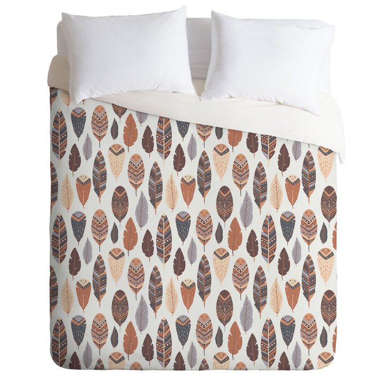 Ensemble de housse de couette en microfibre blanc / gris / brun 3 pièces Avenie