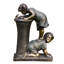 Fontaine d'extérieur Joyful Boy and Girl, 27 po avec lumières DEL, bronze