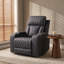 Fauteuil inclinable électrique moderne en cuir sablé bleu-gris de luxe moderne | Fauteuil inclinable de cinéma maison simple