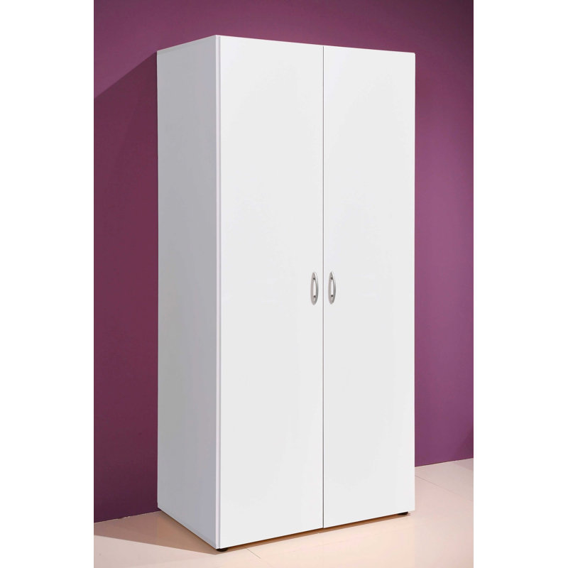 Sedney Manufactured Wood Wardrobe, White Matte