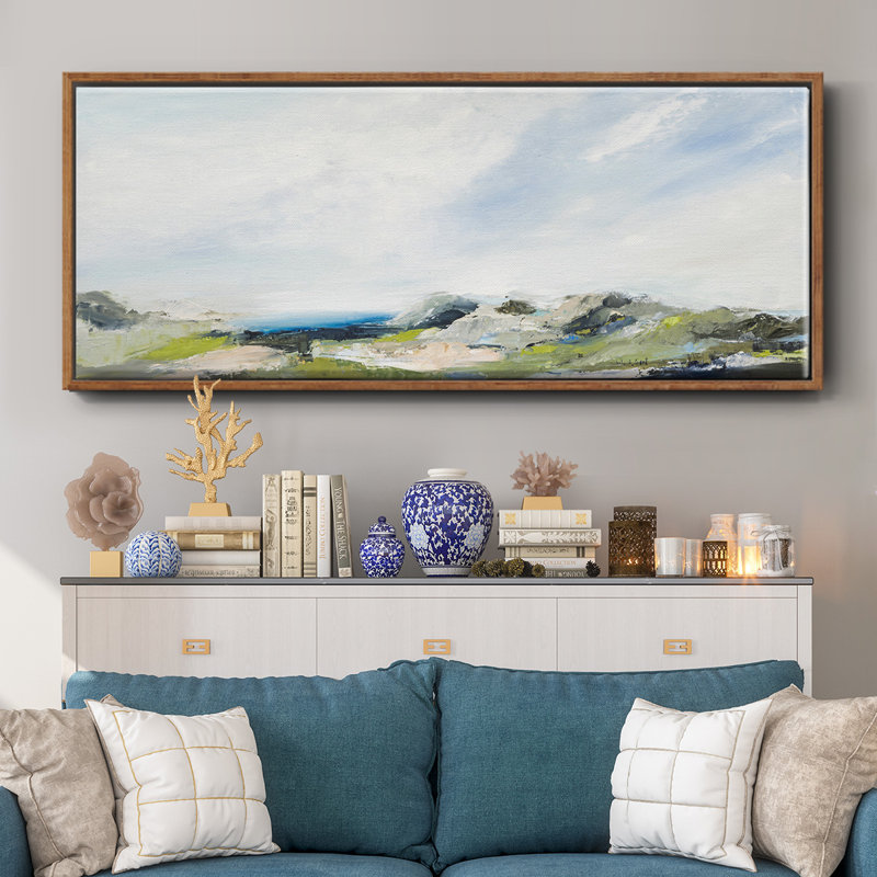 «The Earth Sings», toile encadrée, H 12 po x l 30 po x P 1,5 po, Noyer
