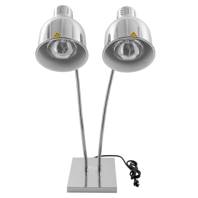 Lampe chauffante 500 W à 2 têtes, Argent