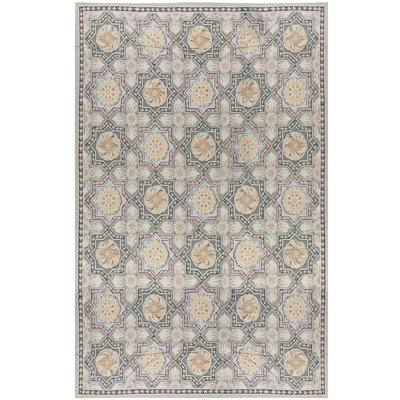 Hand-Knotted High-Quality Green and Black Area Rug