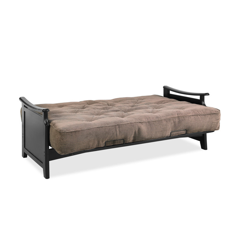 Futon et matelas Mccallum, Velours côtelé couleur chocolat