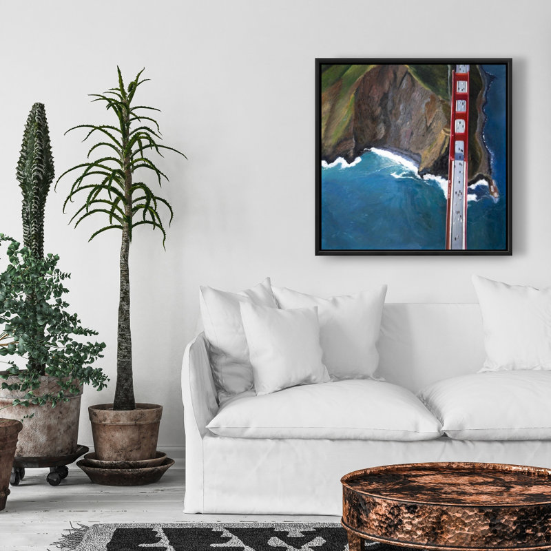 "Vue aérienne du Golden Gate et des montagnes"