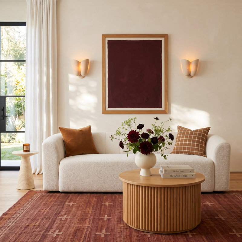 Augustine 89'' Upholstered Sofa, Merino Pearl Performance Boucle
