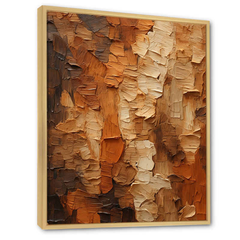 «Brown Tree Bark Essence 2», reproduction sur toile encadrée, Cadre flottant brun, H 44 po x l 34 po x P 1,5 po