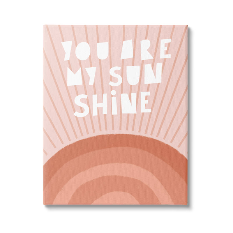 «My Sunshine Motivation», orange, rosé, arc-en-ciel, Toile tendue, H 16 po x l 20 po
