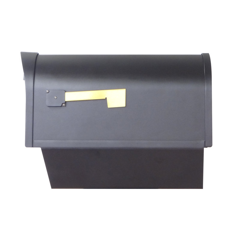 Classic Black Aluminum Double Mailbox with Post and Newspaper Tube