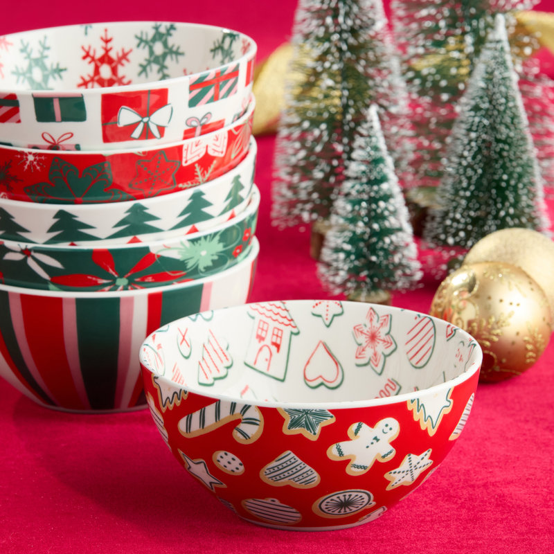 Ensemble de 6 bols tout usage de 4,75 po Holiday Spruce