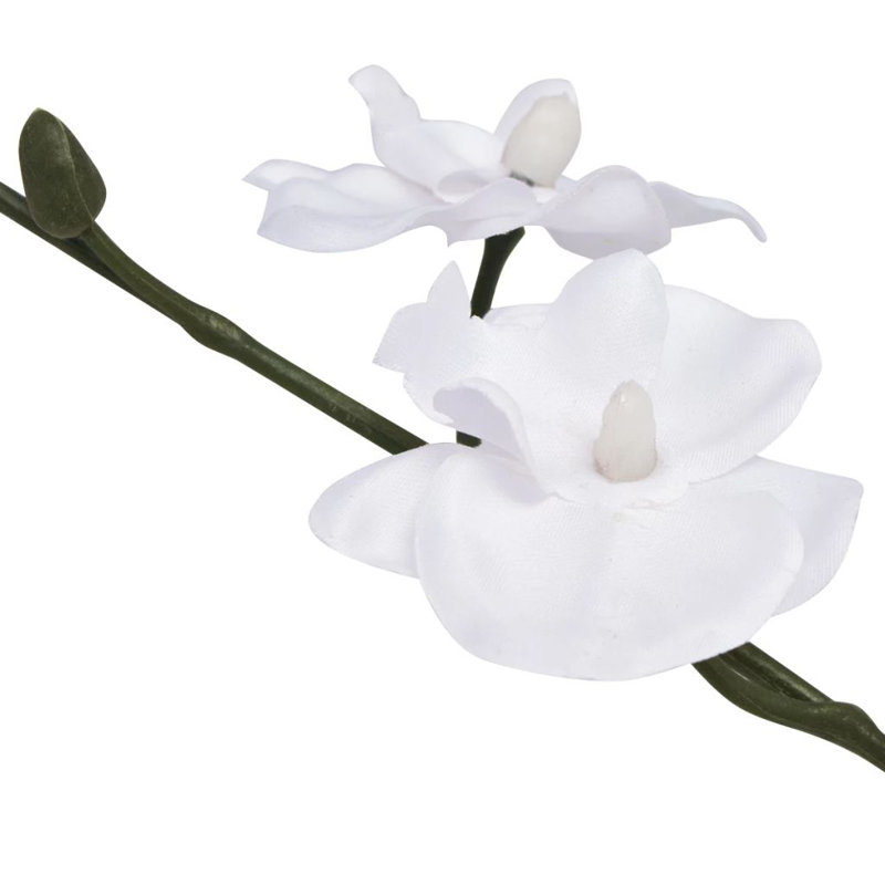 30cm Faux Flowering Plant in Pot, White