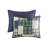 3 Piece Reversible Printed Quilt Set Green / Navy