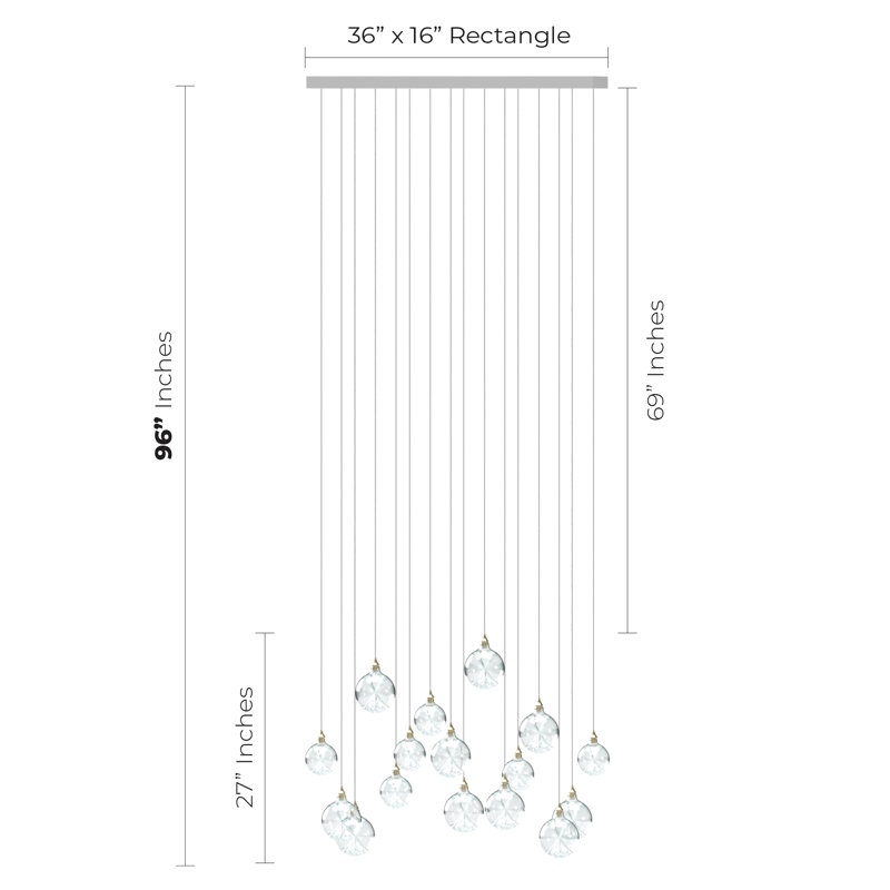 Calla Lilies 16 - Light Pendant, White, 96" H x 36" W x 16"D