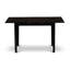 Ensemble de table de cuisine 5 pièces pour 4 personnes comprenant une table de salle à manger rectangulaire avec rallonge papillon et 4 chaises de salle à manger, noir-1753042032-1753042033-1753042035