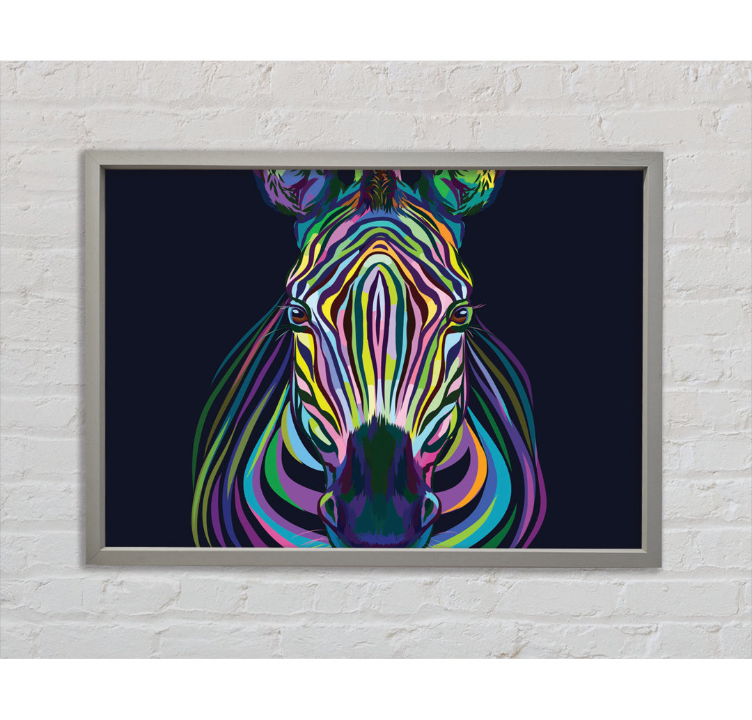 Atemberaubendes Zebra Vibrant - Einzelner Bilderrahmen Kunstdrucke auf Leinwand