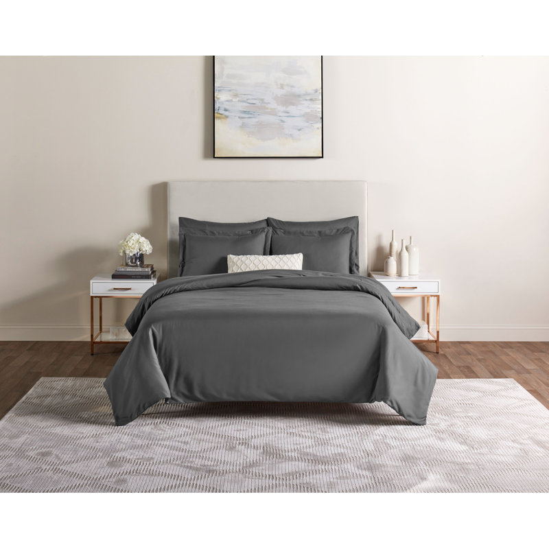 Duvet Cover, Gray, Full/Double Duvet Cover+2FullShams+2Pillowcase
