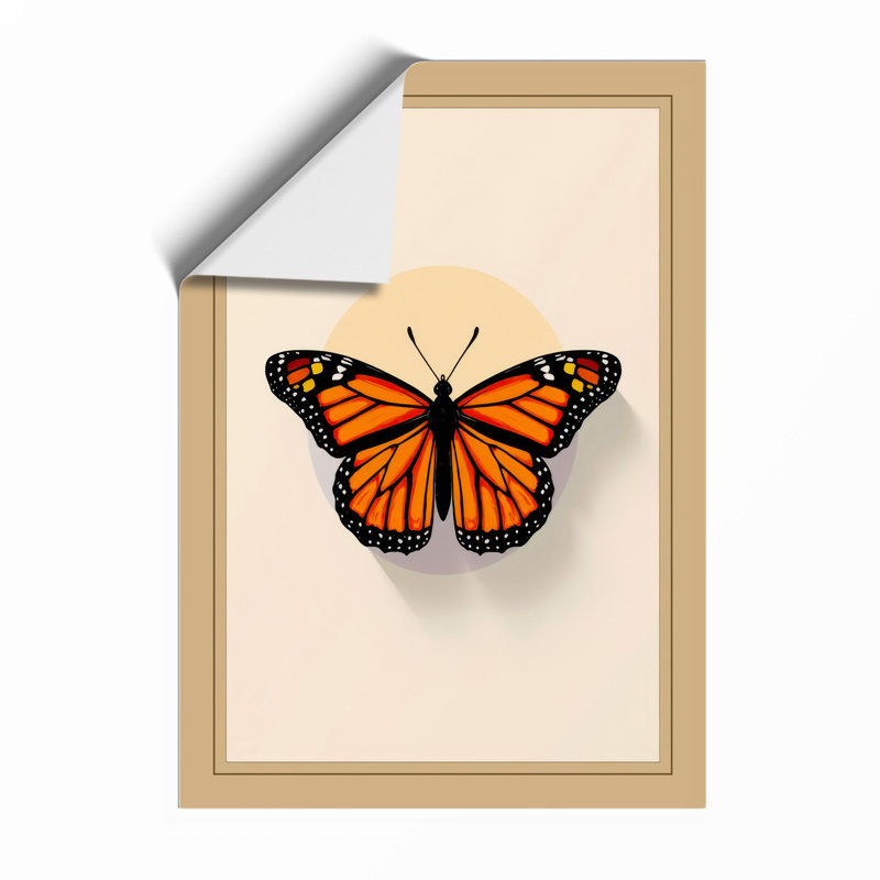 Monarch Butterfly Study Botanical - Framed Print, A4 - 29.7 x 21.0 cm, Unframed