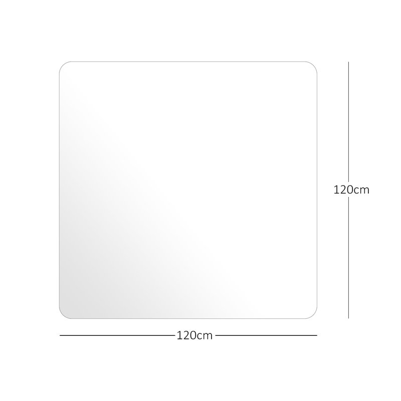 Transparent Chair Mat For Hard Floors, 120cm W x 120cm D