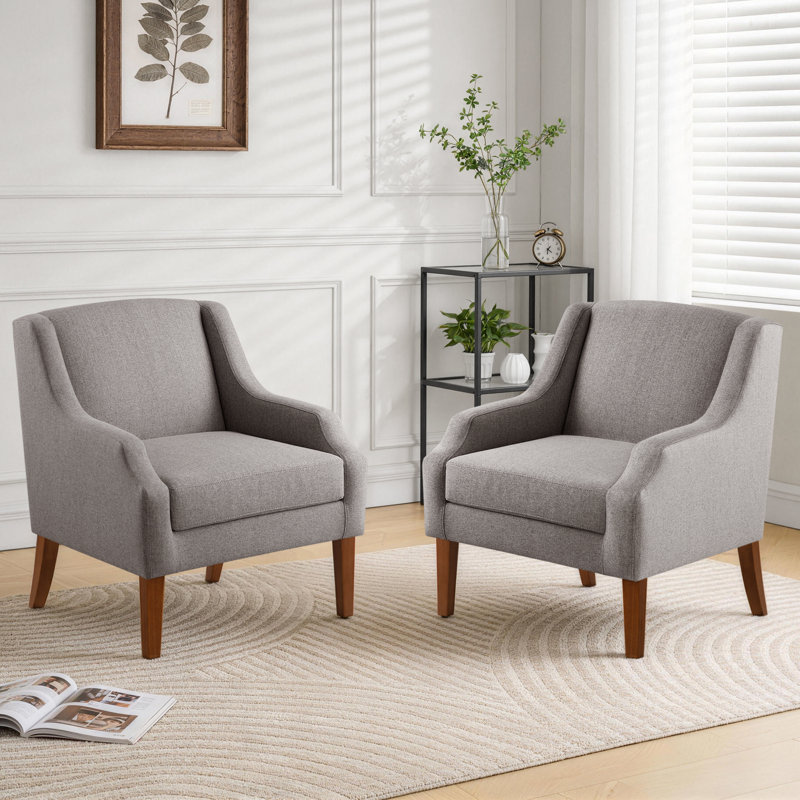  Chaise d'appoint rembourrée Halcott, Gris foncé