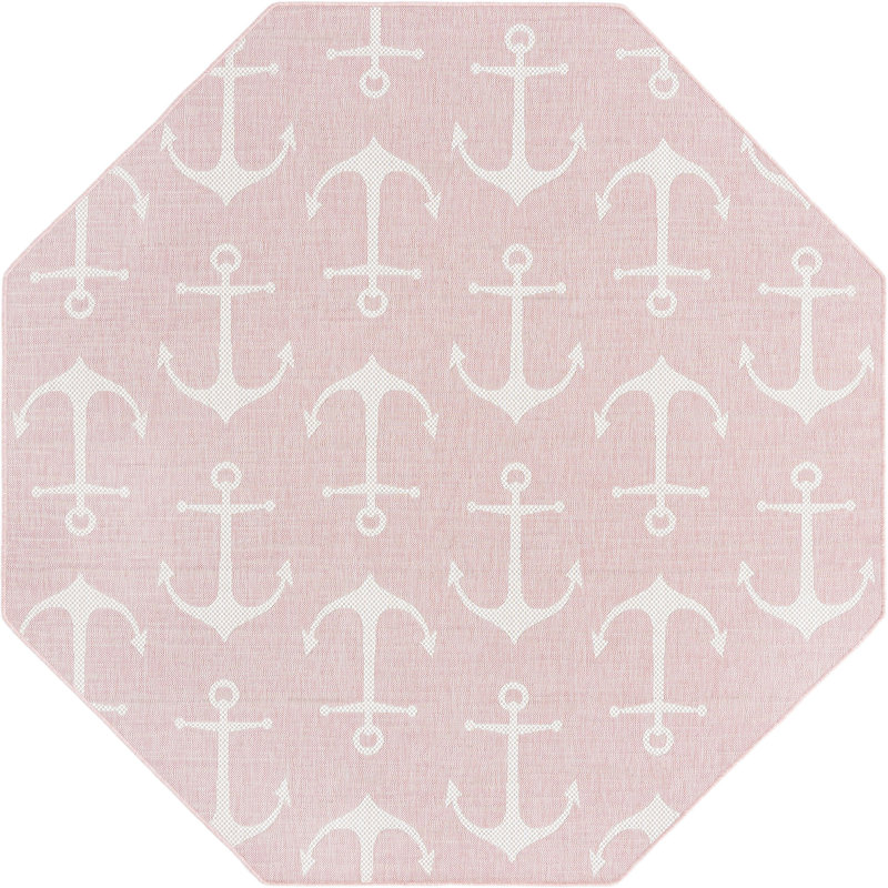 Outdoor Ayton Area Rug Sea Foam Color, Octagon 7'10" x 7'10"