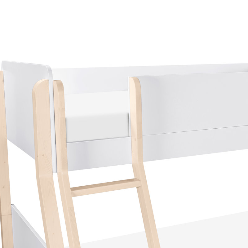 TipToe Twin-Over-Full Bunk Bed, White/Washed Natural