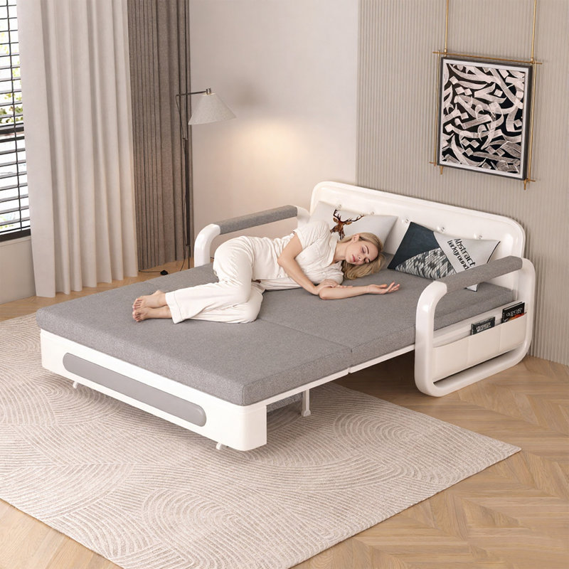 3-in-1 Folding Sofa Bed with Storage, Multi-Functional Sleeper Chair, Sturdy Metal Frame, High Weight Capacity, Space-Saving, Suitable for Living Room, Bedroom, Balcony and Apartment