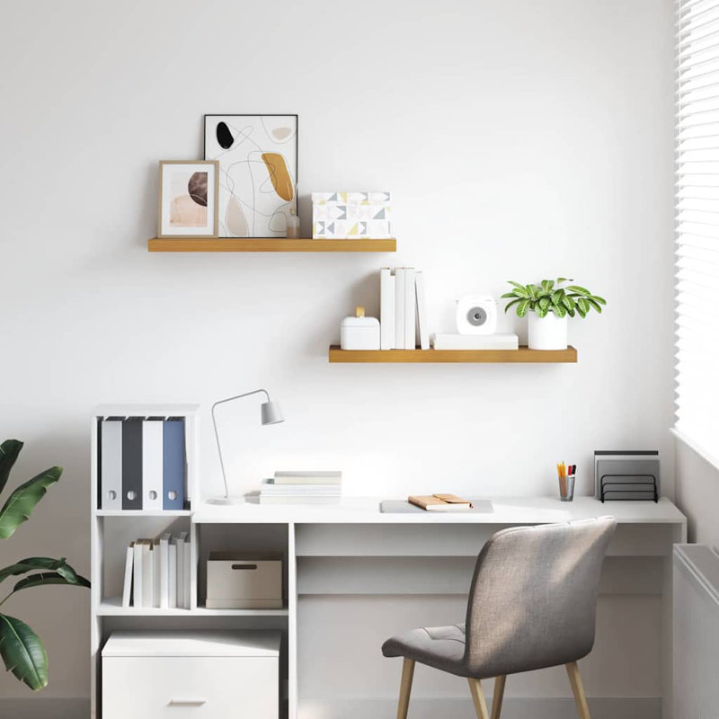 Floating Shelf, 4cm H x 80cm W x 23.5cm D, Beige