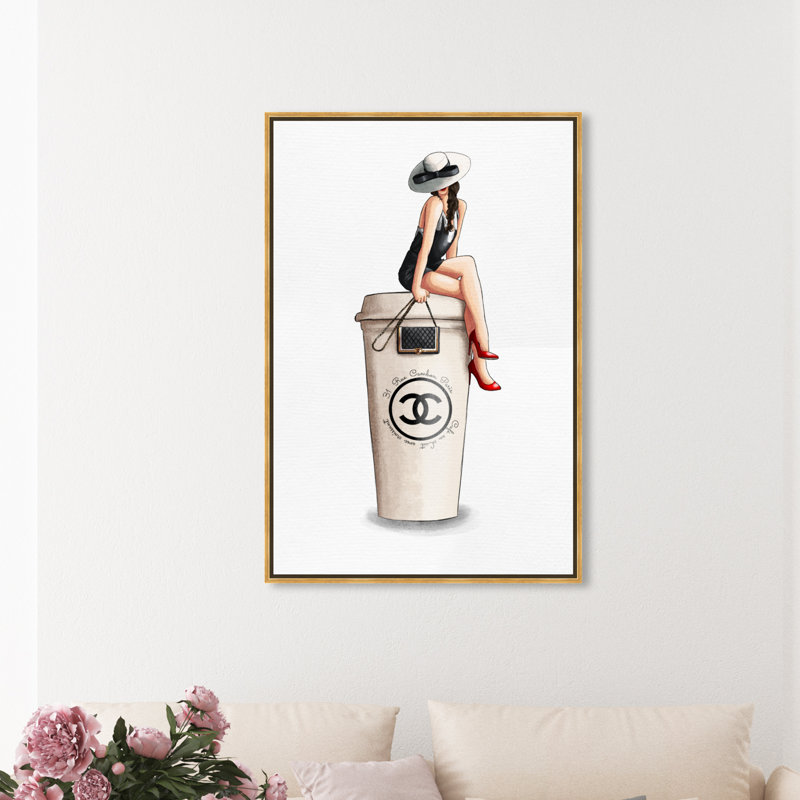 Sacs à main Cafe Au Lait Cambon, H 15 po x l 10 po, Cadre flottant doré