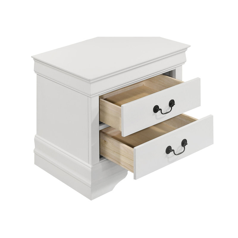 Table de chevet 2 tiroirs avec pieds