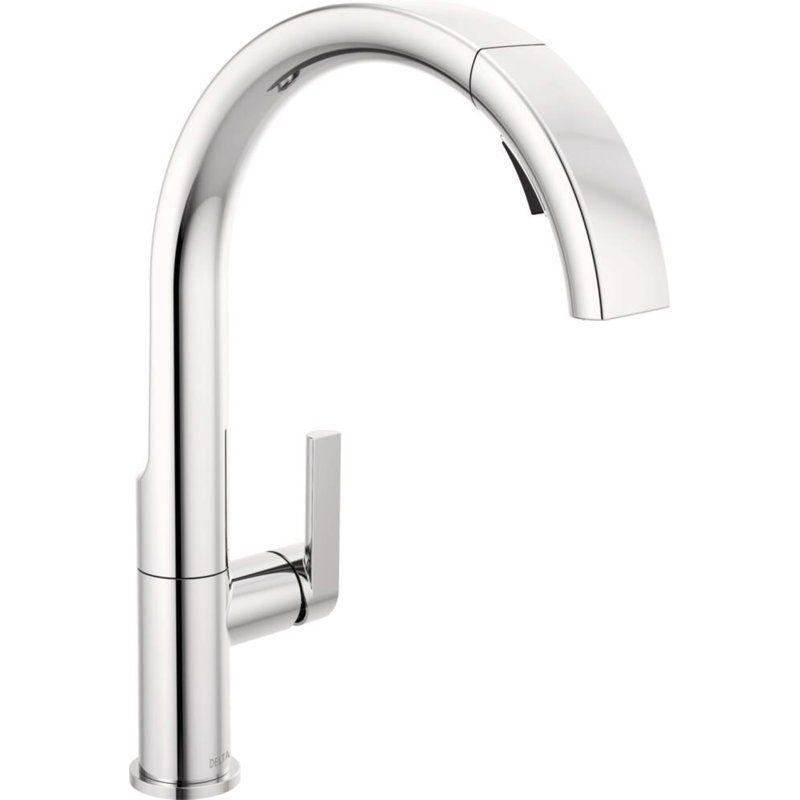 Keele Chrome Kitchen Faucet with Pull Down Sprayer, Modern Single Hole Kitchen Sink Faucet, Single Handle, Chrome, Chrome