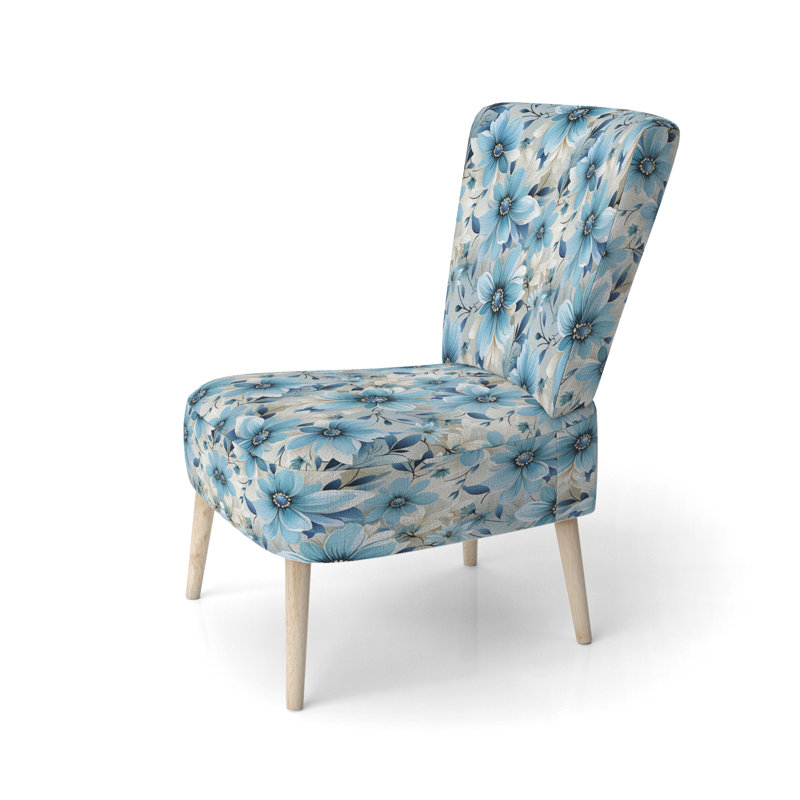 Chaise d'appoint rembourrée Blue Coastal Harmony