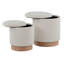 Ensemble de repose-pieds gigogne contemporain Marla en bois naturel et tissu crème par Lumisource